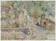 Genoese fountain painting