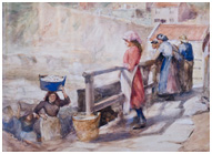 Girl stands at the harbour watching the catch of the day come in