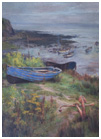 two boats on the cobbles at Runswick