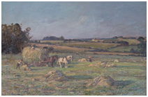 A busy time making Hay and transporting by horse and cart